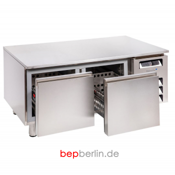 1.200 x 600 x 590 mm, Unterbaukühltisch 2 Schubladen, -2 / +8 °C, Abnehmbare Arbeitsplatte